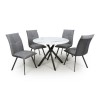 Neptune Medium Table with 4 Ariel Light Grey Chairs