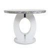 Round Grey Marble Effect Dining Table - Neptune