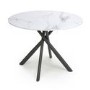 Small Round White Marble Effect Dining Table - Seats 4 - Avesta