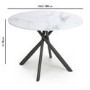 Small Round White Marble Effect Dining Table - Seats 4 - Avesta