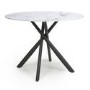 Small Round White Marble Effect Dining Table - Seats 4 - Avesta