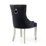 Chester Brushed Velvet Black Accent Chair with Silver Legs