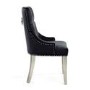 Chester Brushed Velvet Black Accent Chair with Silver Legs