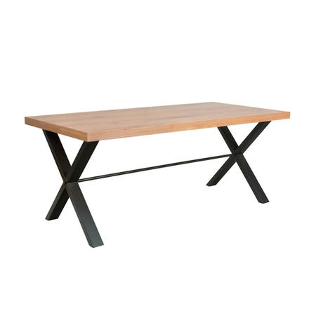 Industrial Dining Table with Wood Top & Black Legs - Seats 4