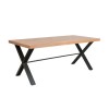 Large Oak Dining Table with Black Legs - Seats 6 - Nolan
