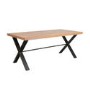 Large Oak Dining Table with Black Legs - Seats 6 - Nolan