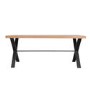 Large Oak Dining Table with Black Legs - Seats 6 - Nolan