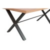 Large Oak Dining Table with Black Legs - Seats 6 - Nolan