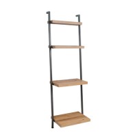 Industrial Ladder Bookcase with Black Frame