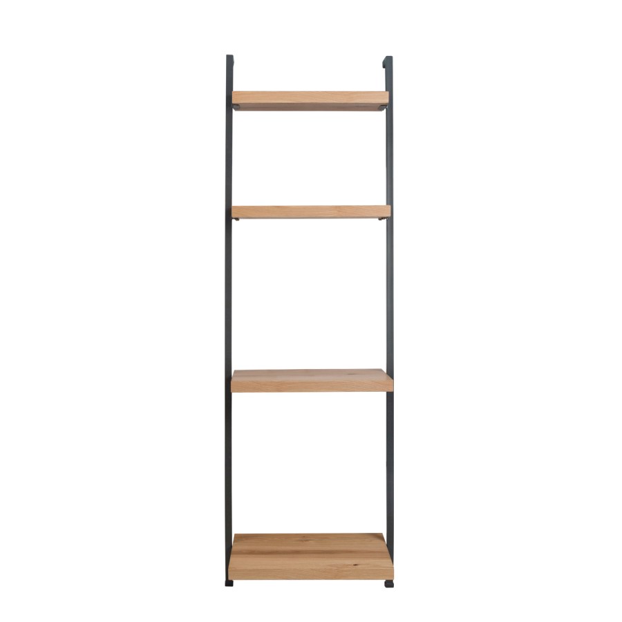 Industrial Ladder Bookcase with Black Frame