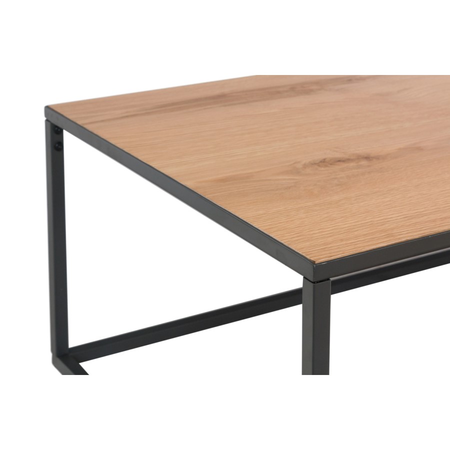 Industrial Large Coffee Table with Black Frame