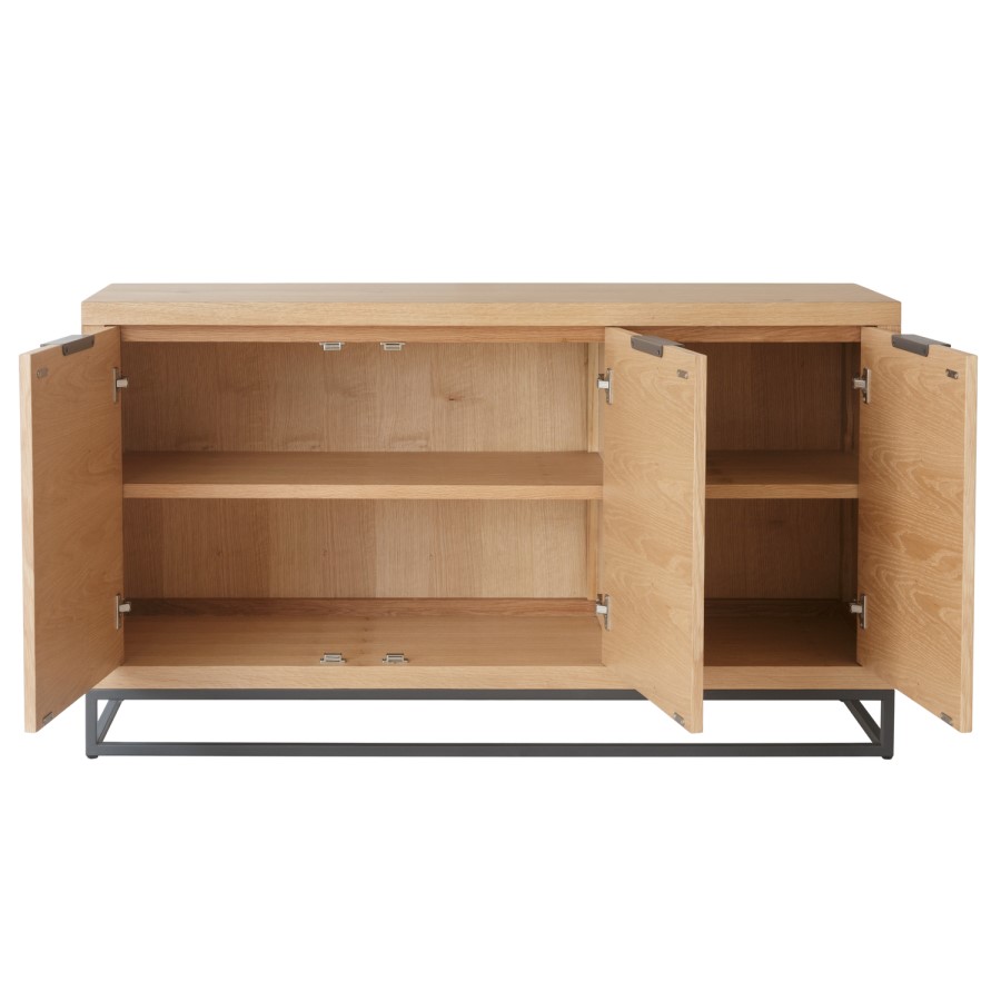 Industrial 3 Door Sideboard with Black Frame