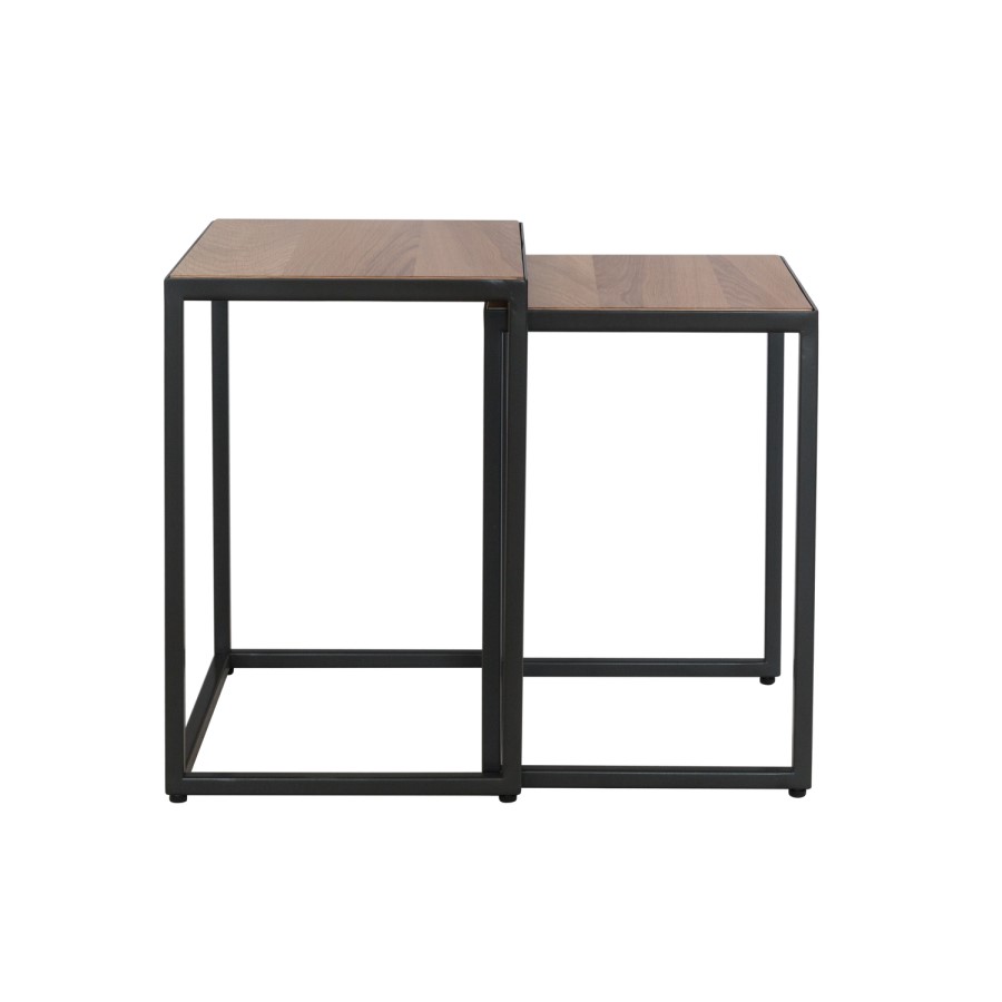 Industrial Nest of 2 Tables with Black Legs