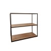 Industrial Small Bookcase with 3 Shelves
