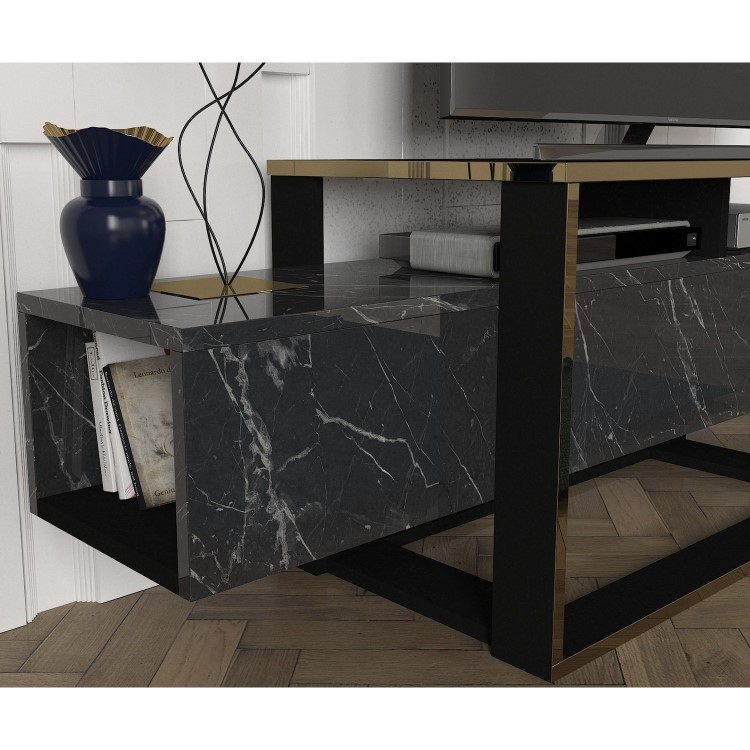 Gold and Marble Effect TV Stand