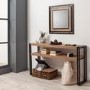 Industrial Style Console Table with Two Shelves