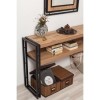 Industrial Style Console Table with Two Shelves