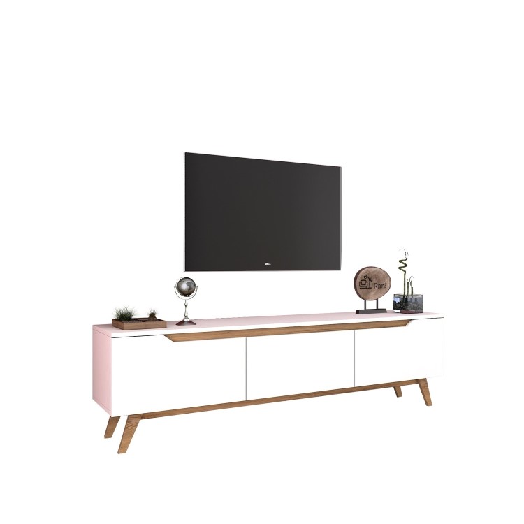 White and Walnut TV Unit