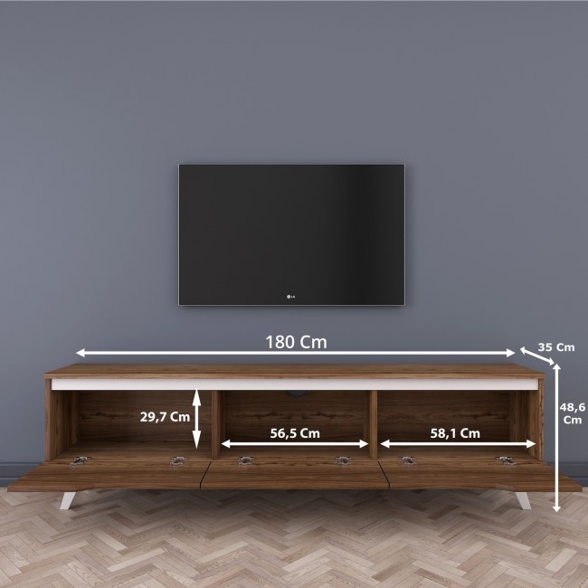 White and Walnut TV Unit