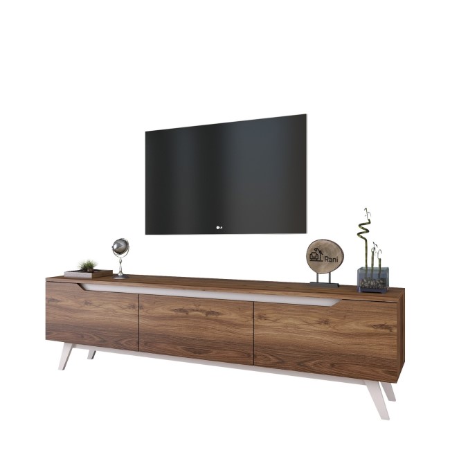 White and Walnut TV Unit