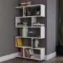 White Geometric Bookshelf with 5 Shelves