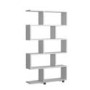 White Geometric Bookshelf with 5 Shelves