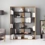 Geometric Bookcase in Black and Oak