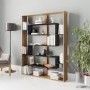 Geometric Bookcase in Black and Oak