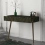 Walnut and Green Textured Console Table 