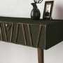 Walnut and Green Textured Console Table 