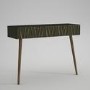 Walnut and Green Textured Console Table 