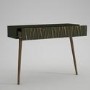 Walnut and Green Textured Console Table 