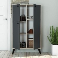 Grey and Oak Large Sideboard with 3 Doors