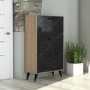 Oak and Marble Effect Large Sideboard with Storage