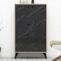 Oak and Marble Effect Large Sideboard with Storage