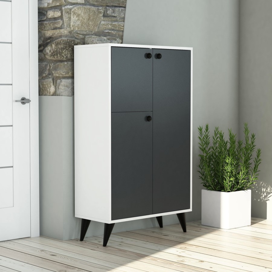 Grey and White Sideboard with Storage