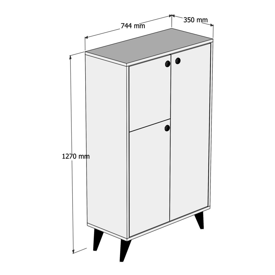 Grey and White Sideboard with Storage