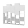White Large Geometric Bookcase with Open and Hidden Shelves