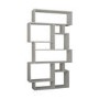 White Geometric Bookcase with 10 Open Shelves