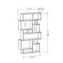 White Geometric Bookcase with 10 Open Shelves