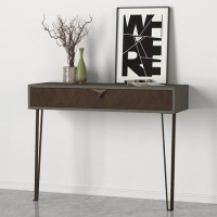 GRADE A2 - Grey and Brown Console Table with Hairpin Legs