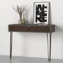 GRADE A2 - Grey and Brown Console Table with Hairpin Legs