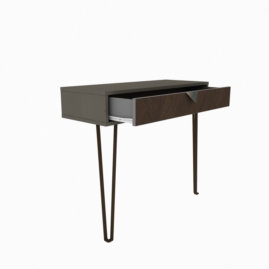 GRADE A2 - Grey and Brown Console Table with Hairpin Legs