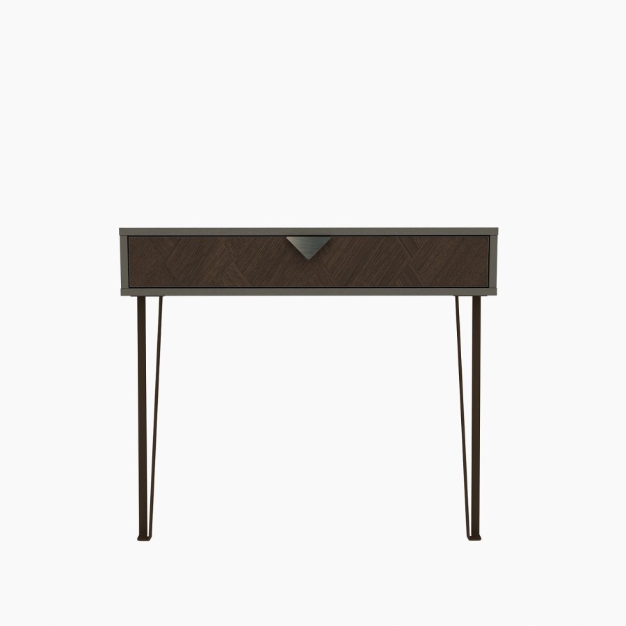 GRADE A2 - Grey and Brown Console Table with Hairpin Legs