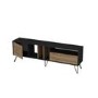 GRADE A2 - Walnut and Black Large TV Stand