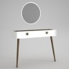 White Console Table with Walnut Details