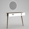 White Console Table with Walnut Details
