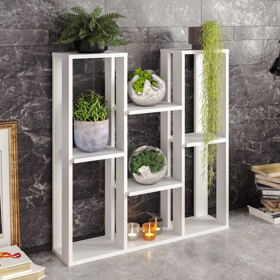 Multi-Level Indoor Plant Stand in White