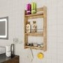 Wooden Wall Hanging Shelf with Coat & Hat Hooks