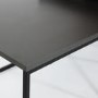 Antracite Grey Coffee Table Set with 2 Tables and Black Metal Frame